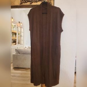 Luisa Cerano Open Front Cardigan Cashmere Wool Blend